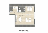 Grundriss 68,80 qm - Geräumiges 1-Zimmer-Appartement im DG in Ebern