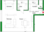 Grundriss-DG WHG 9 Nord - Reserviert: Attraktives 1-Zimmer-Appartement im DG inkl. Stellplatz in Ebern