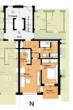 Muster-Grundriss ca. 49 qm - Ausrichtung Süd - Neuwertige 2-Zimmer Wohnung auf ca. 49 m² in Lichtenfels
