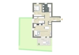 Grundriss - NEUBAU: Exklusive 3-Zi.-Wohnung im Erdgeschoss mit sonniger Terrasse & Garten – Erstbezug